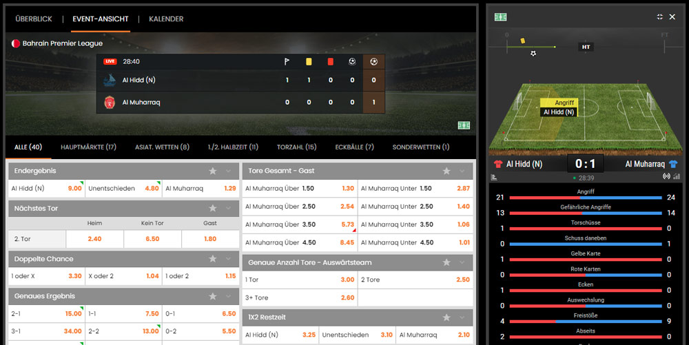 ©Hot Bet | Live-Wettmärkte bei Hot.Bet