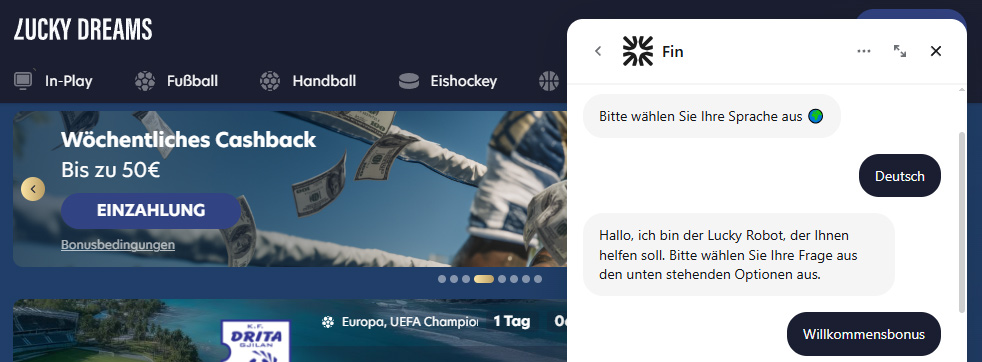 Im Chat meldet sich zuerst der Bot, um das Anliegen einzugrenzen, danach übernimmt ein Mitarbeiter.