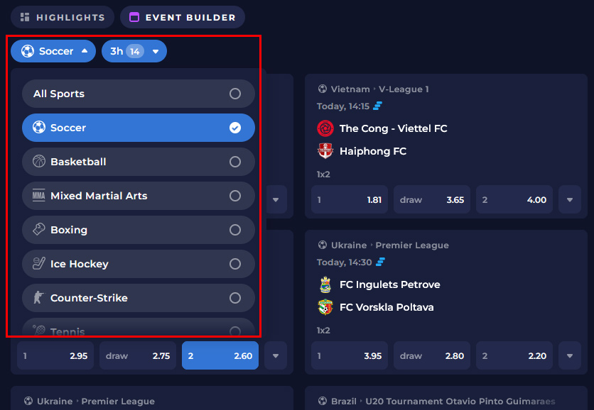 Der Event Builder: Mehrere Events und Tipps kombinieren.