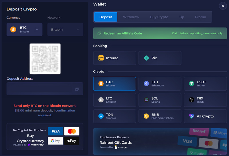 Rainbet Payments