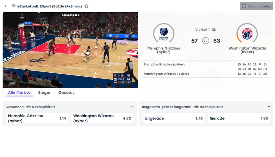 Weissbet Virtual Basketball Wetten